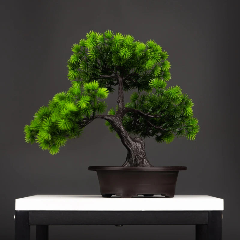 Artificial Pine Plants Bonsai Fake Tree Ornaments Plastic Plants Landscape Simulation Tree for Home Room Desktop Decoration